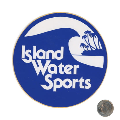 Island Water Sports Miami Blue Sticker with dime