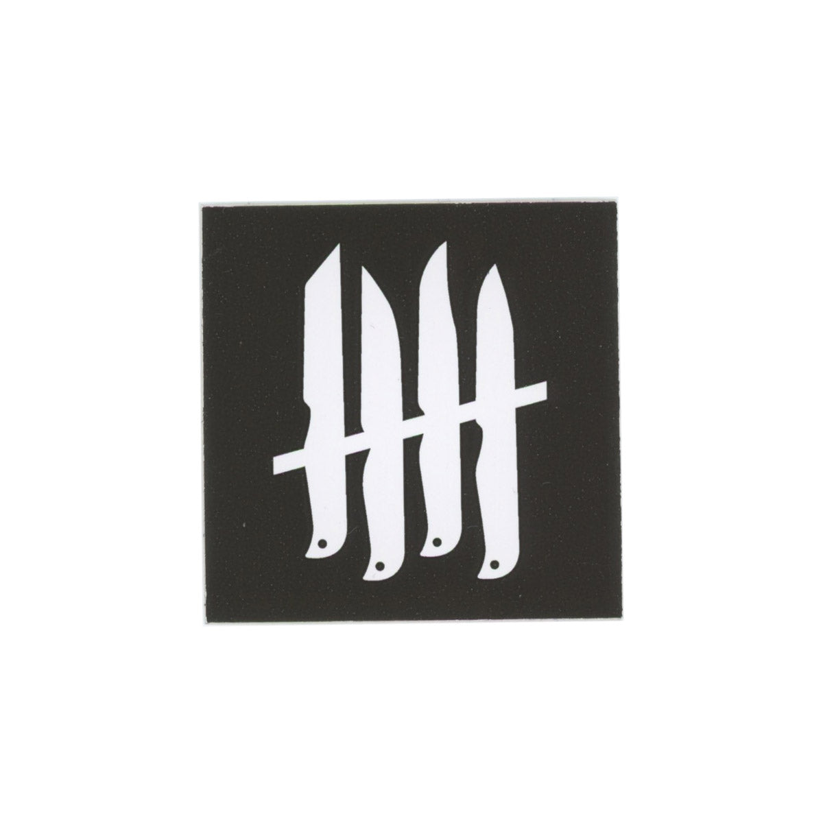 Knives Out! Square Sticker Black