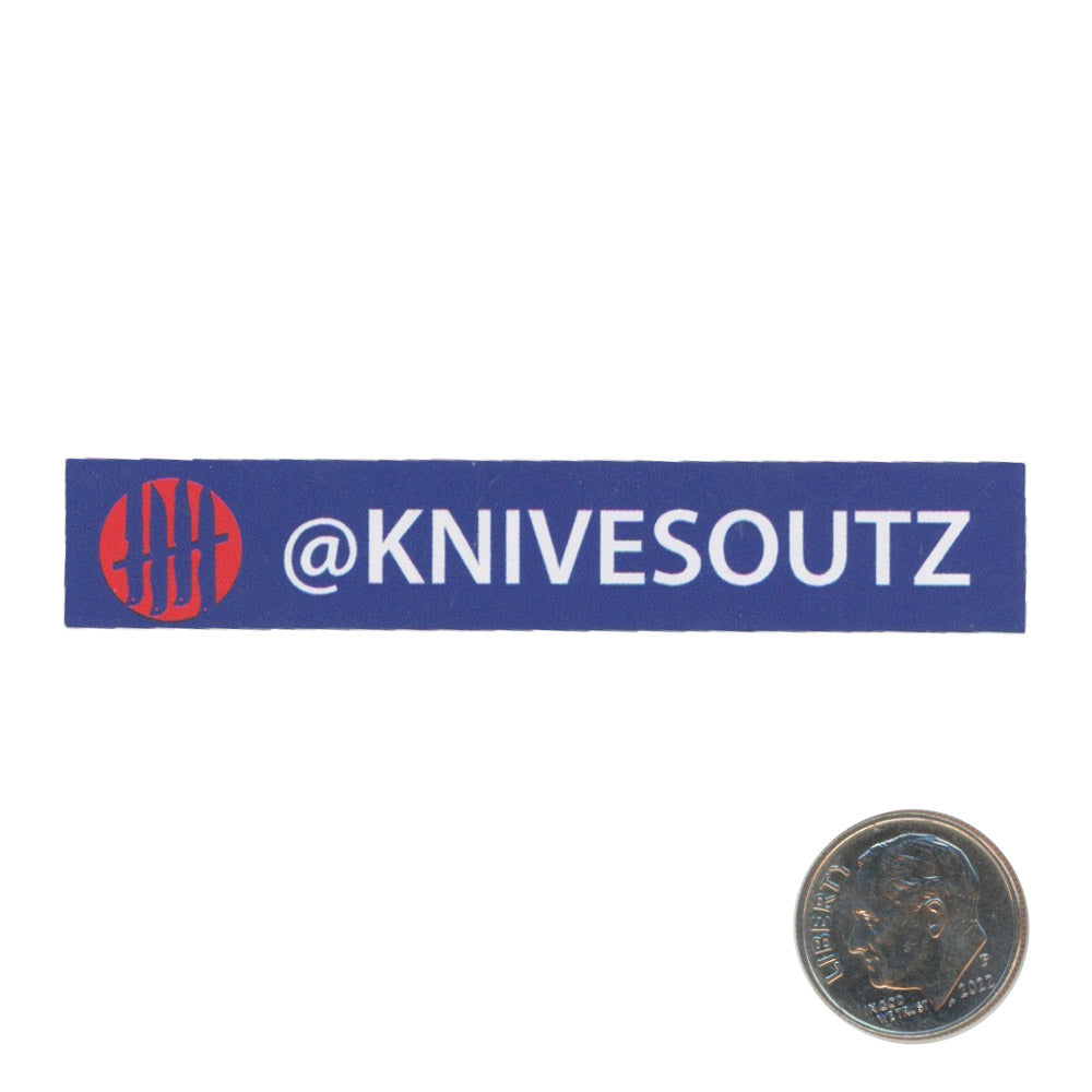Knives Out! @KNIVESOUTZ Blue Sticker with dime