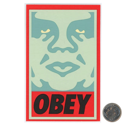 Shepard Fairey OBEY BLUE BLACK Sticker with dime