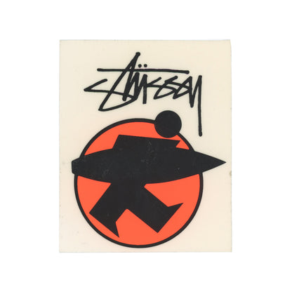 Stussy Iconic Surfer Graphic Black and Orange Sticker
